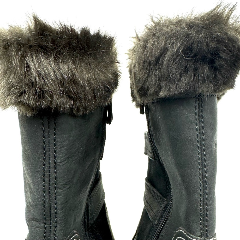 Merrell Decora Chant Waterproof Leather Winter Boots - black w fur - Sz 6 - Picture 8 of 17